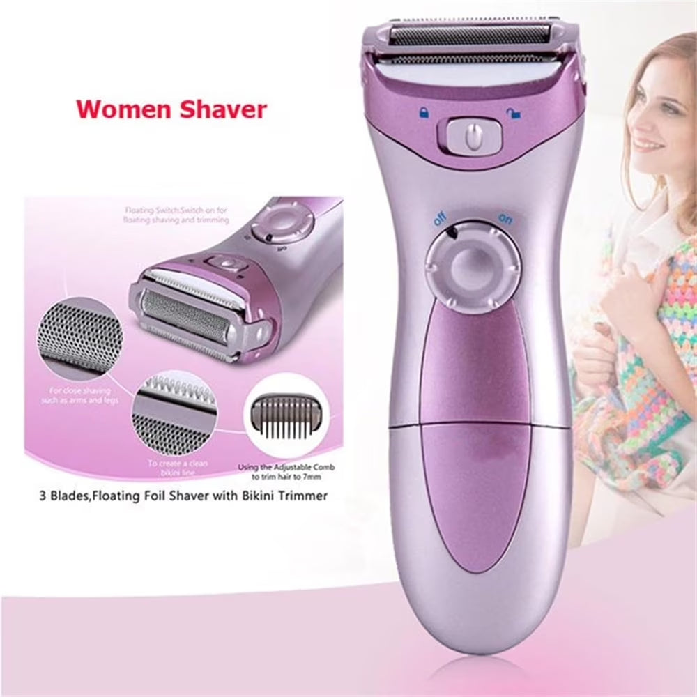 Smooth & Silky Electric Shaver for Women, Smooth Glide Foil Shaver and Bikini Trimmer, Cordless Bikini Trimmer Purple